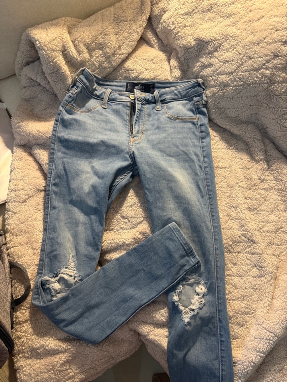 Hollister Light Blue Distressed Skinny Jeans
